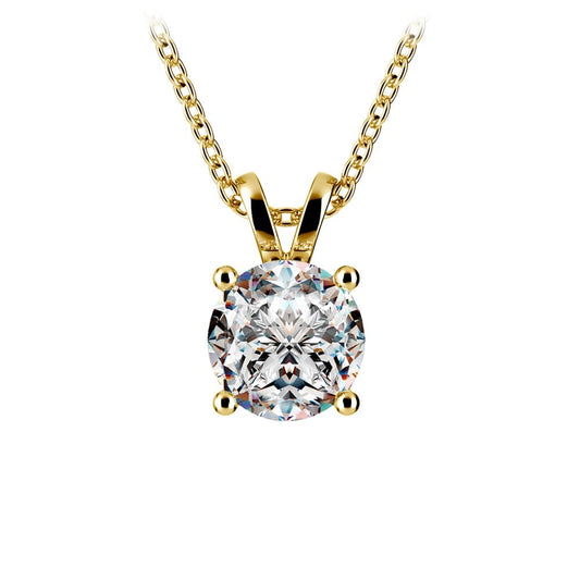 0.5/ 0.75 Ctw Prong Set Round Diamond Pendant In White /Yellow Gold G - VS - Top Shelf Syndicate