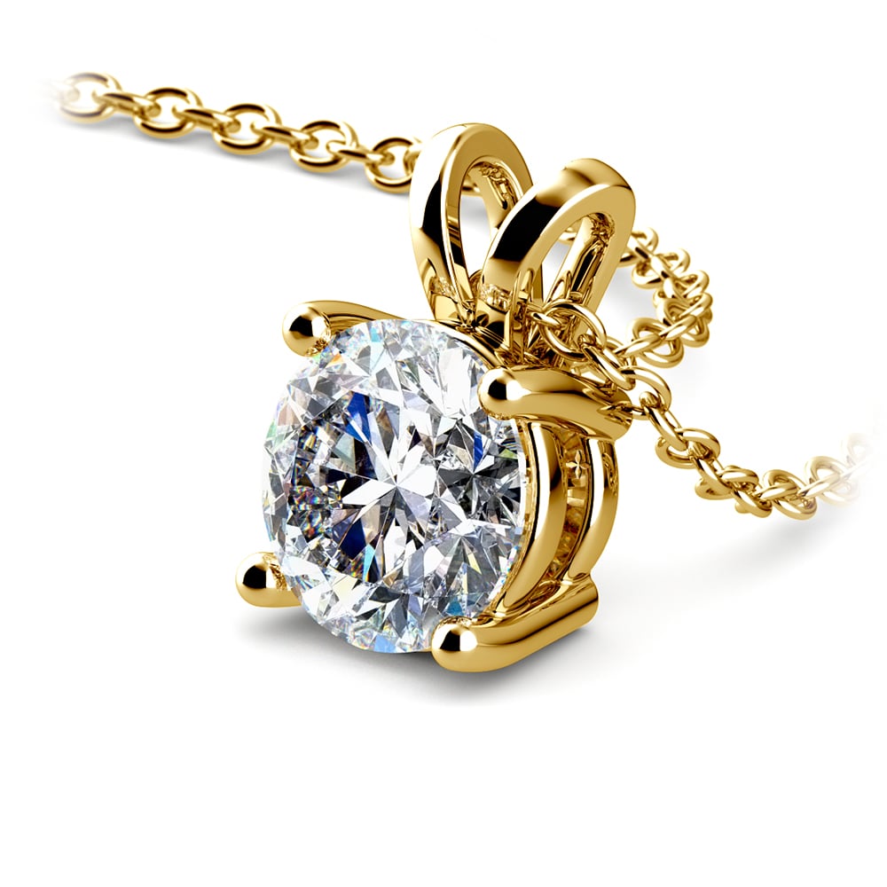 0.5/ 0.75 Ctw Prong Set Round Diamond Pendant In White /Yellow Gold G - VS - Top Shelf Syndicate