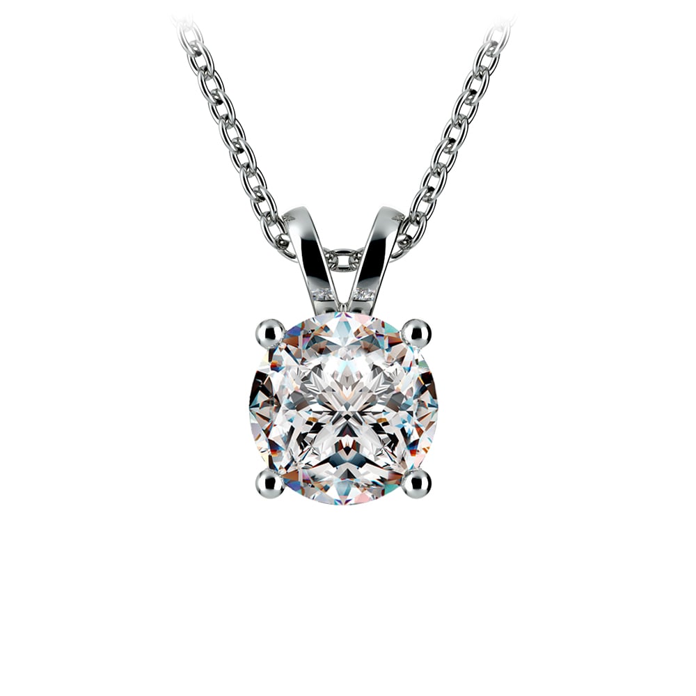 0.5/ 0.75 Ctw Prong Set Round Diamond Pendant In White /Yellow Gold G - VS - Top Shelf Syndicate