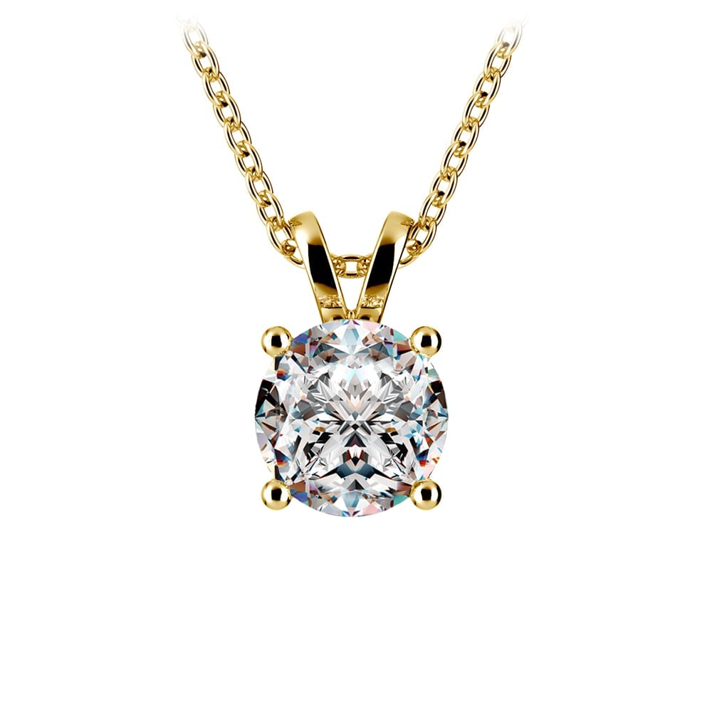 0.5/ 0.75 Ctw Prong Set Round Diamond Pendant In White /Yellow Gold G - VS - Top Shelf Syndicate