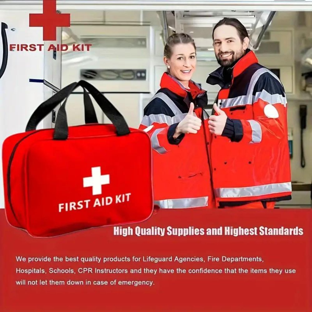 173pcs Large First Aid Kit: Portable Bag For Outdoor Hunting, Hiking, Camping And More - Including Emergency Supplies! - Top Shelf Syndicate