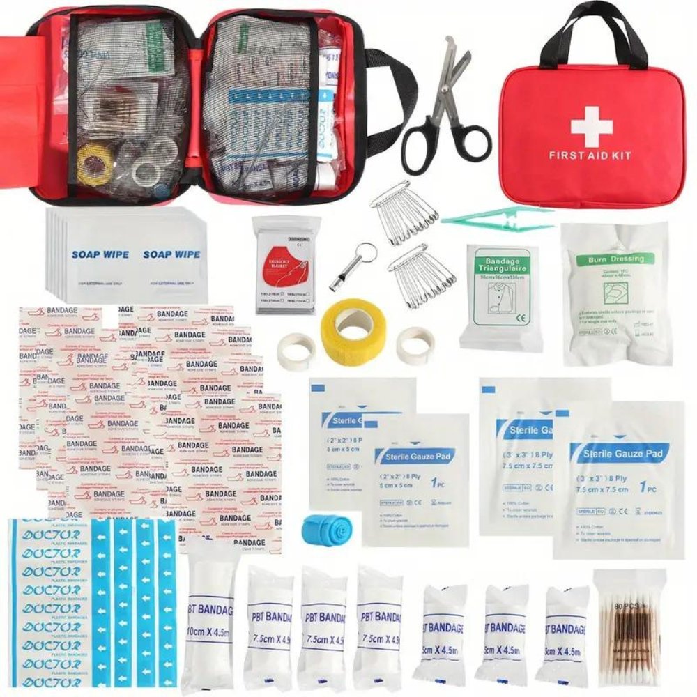 173pcs Large First Aid Kit: Portable Bag For Outdoor Hunting, Hiking, Camping And More - Including Emergency Supplies! - Top Shelf Syndicate