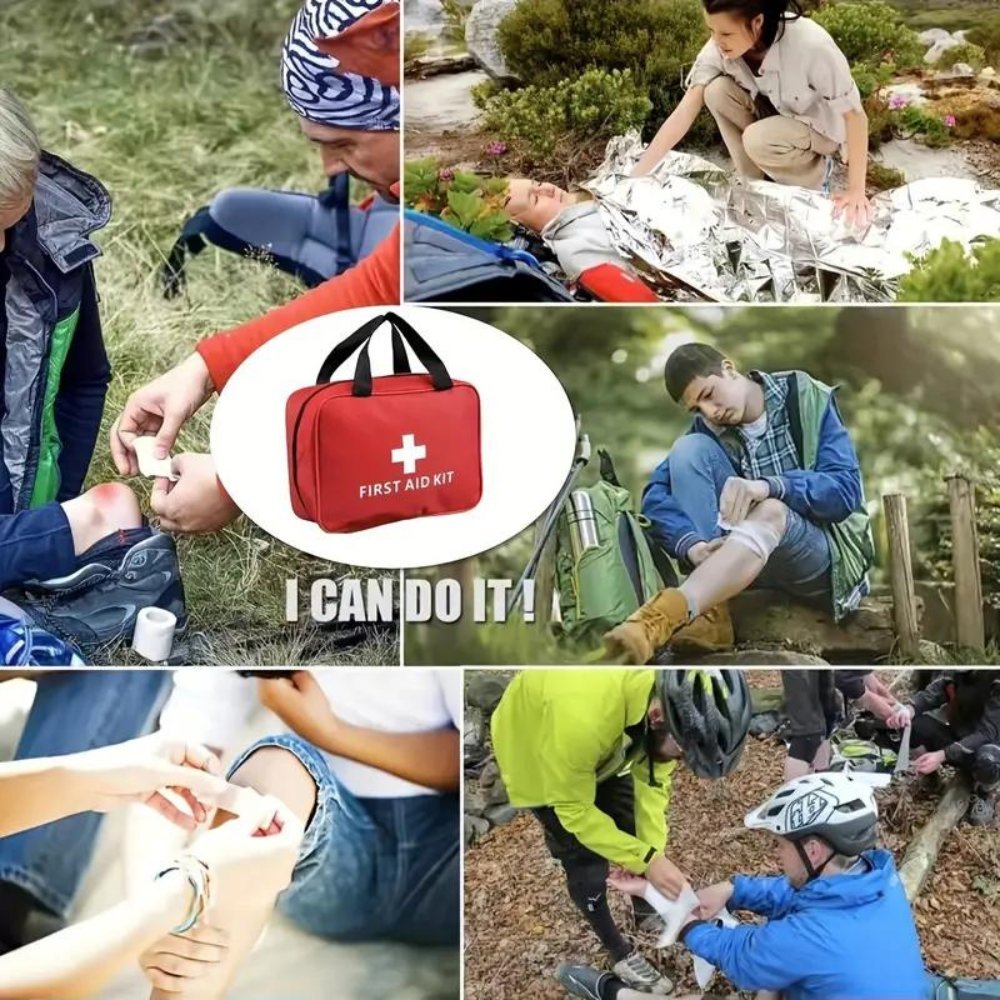173pcs Large First Aid Kit: Portable Bag For Outdoor Hunting, Hiking, Camping And More - Including Emergency Supplies! - Top Shelf Syndicate