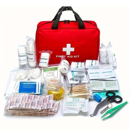 173pcs Large First Aid Kit: Portable Bag For Outdoor Hunting, Hiking, Camping And More - Including Emergency Supplies! - Top Shelf Syndicate