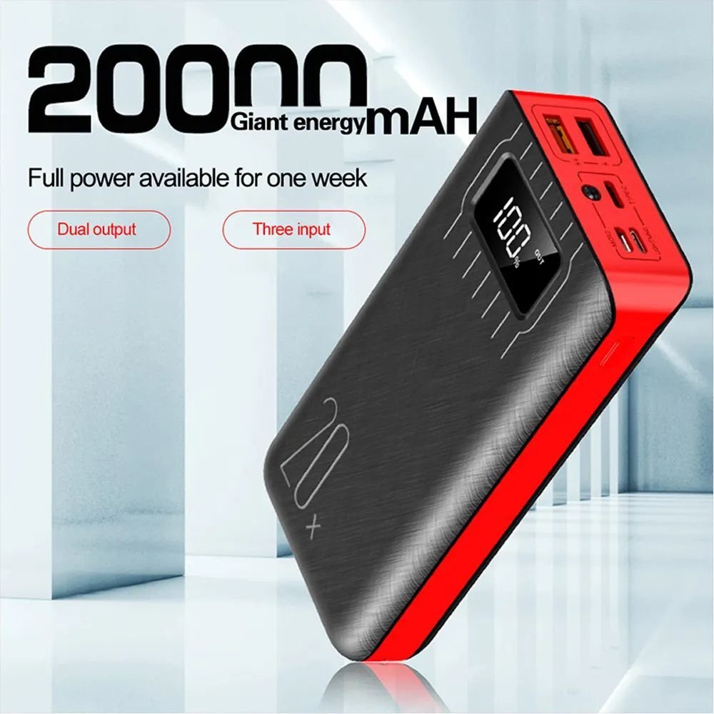 20000mAh External Battery Power Bank Dual USB With LED Flashlight - Top Shelf Syndicate