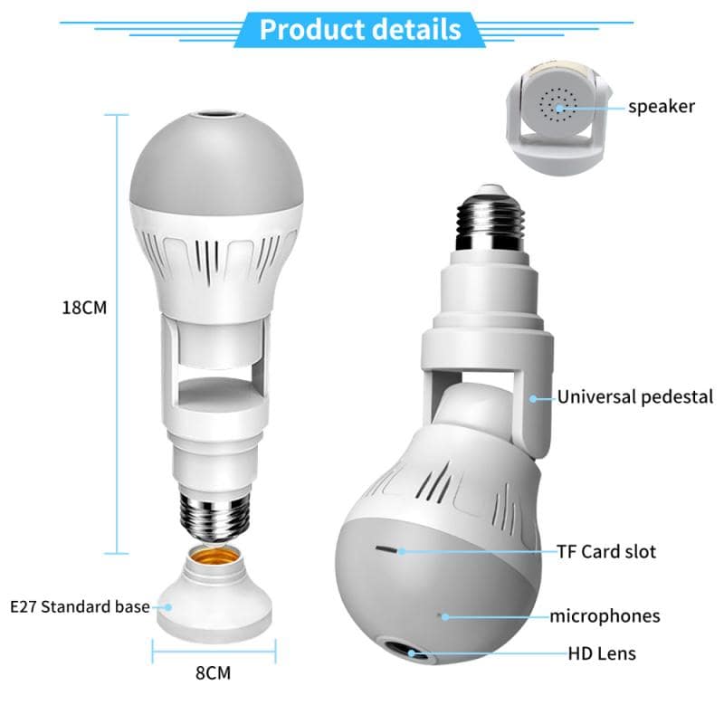 360° Panoramic Hidden Light Bulb Wifi Camera - Top Shelf Syndicate