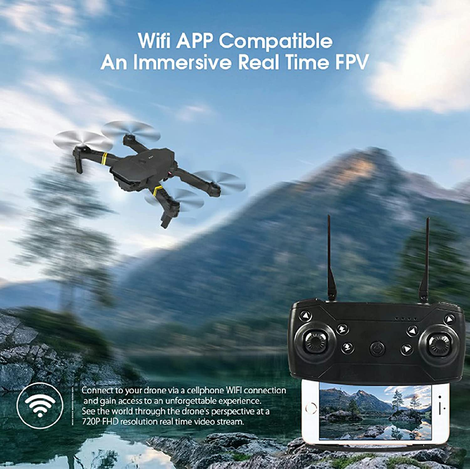 4K HD Dual Camera RC FPV WiFi Portable Wide Angle Foldable Quadcopter Drone - Top Shelf Syndicate