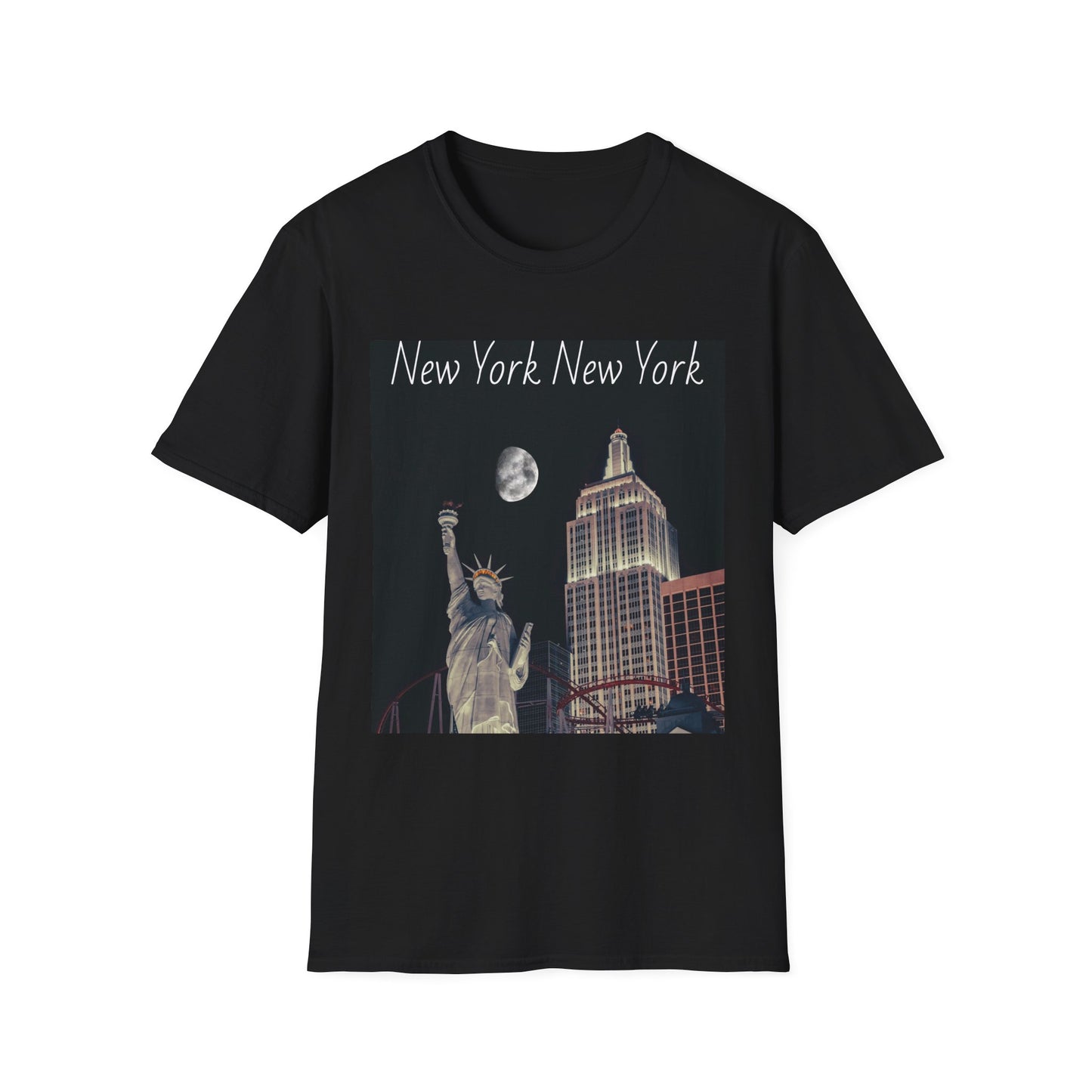 New York New York T-Shirt — Night Skyline Statue of Liberty Tee