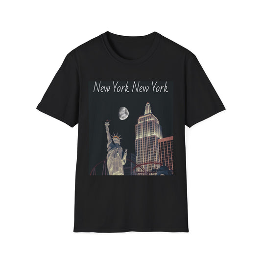 New York New York T-Shirt — Night Skyline Statue of Liberty Tee