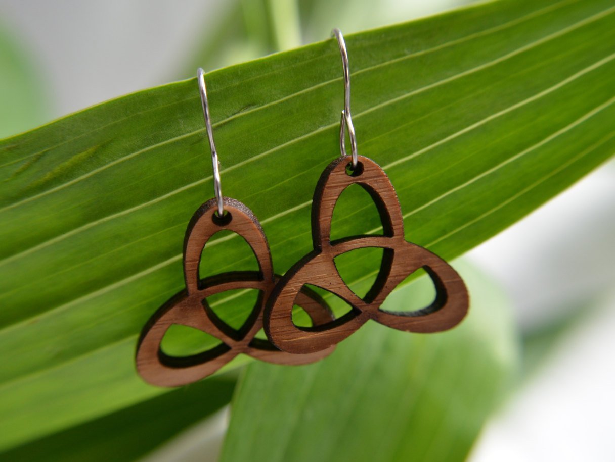 Celtic Trinity Knot Earrings in wood - Top Shelf Syndicate