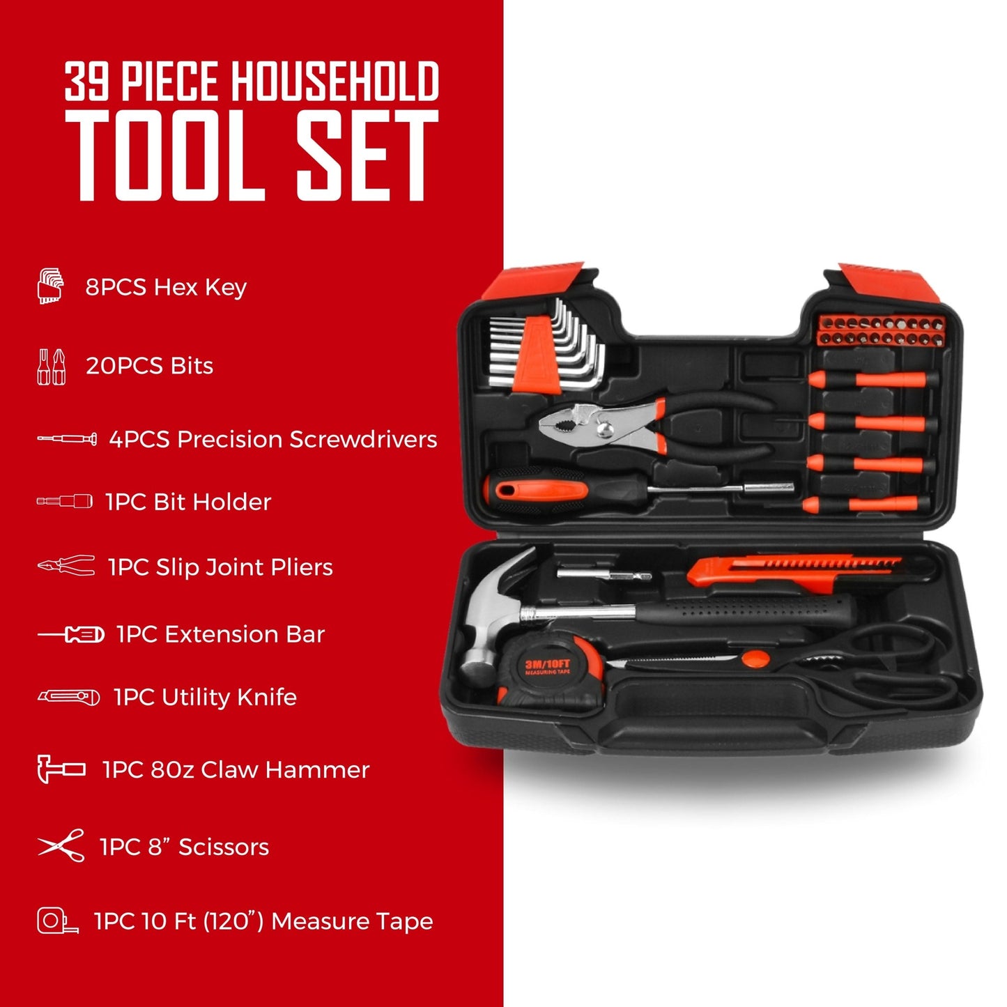 Handy Solutions 39 - Piece Household Tool Kit - Top Shelf Syndicate