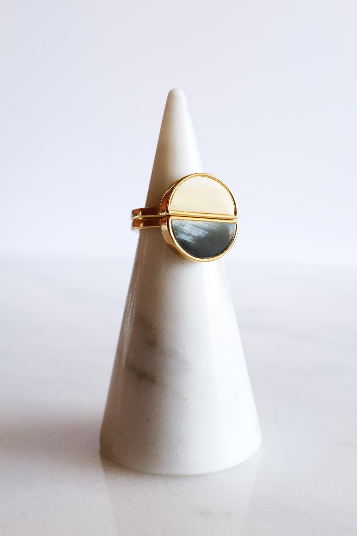 Mat Trang 16K Gold - Plated Brass Buffalo Horn Crescent Ring - Top Shelf Syndicate