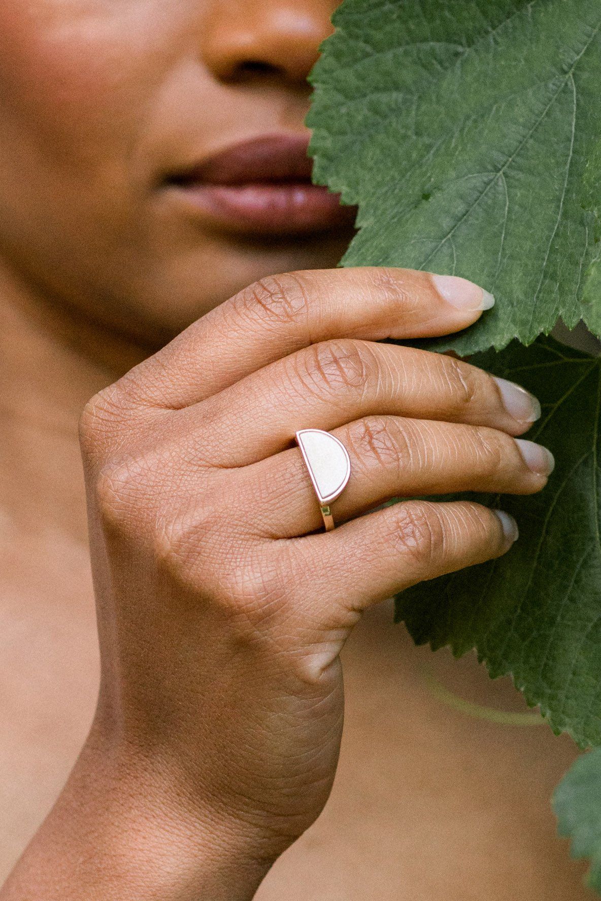 Mat Trang 16K Gold - Plated Brass Buffalo Horn Crescent Ring - Top Shelf Syndicate