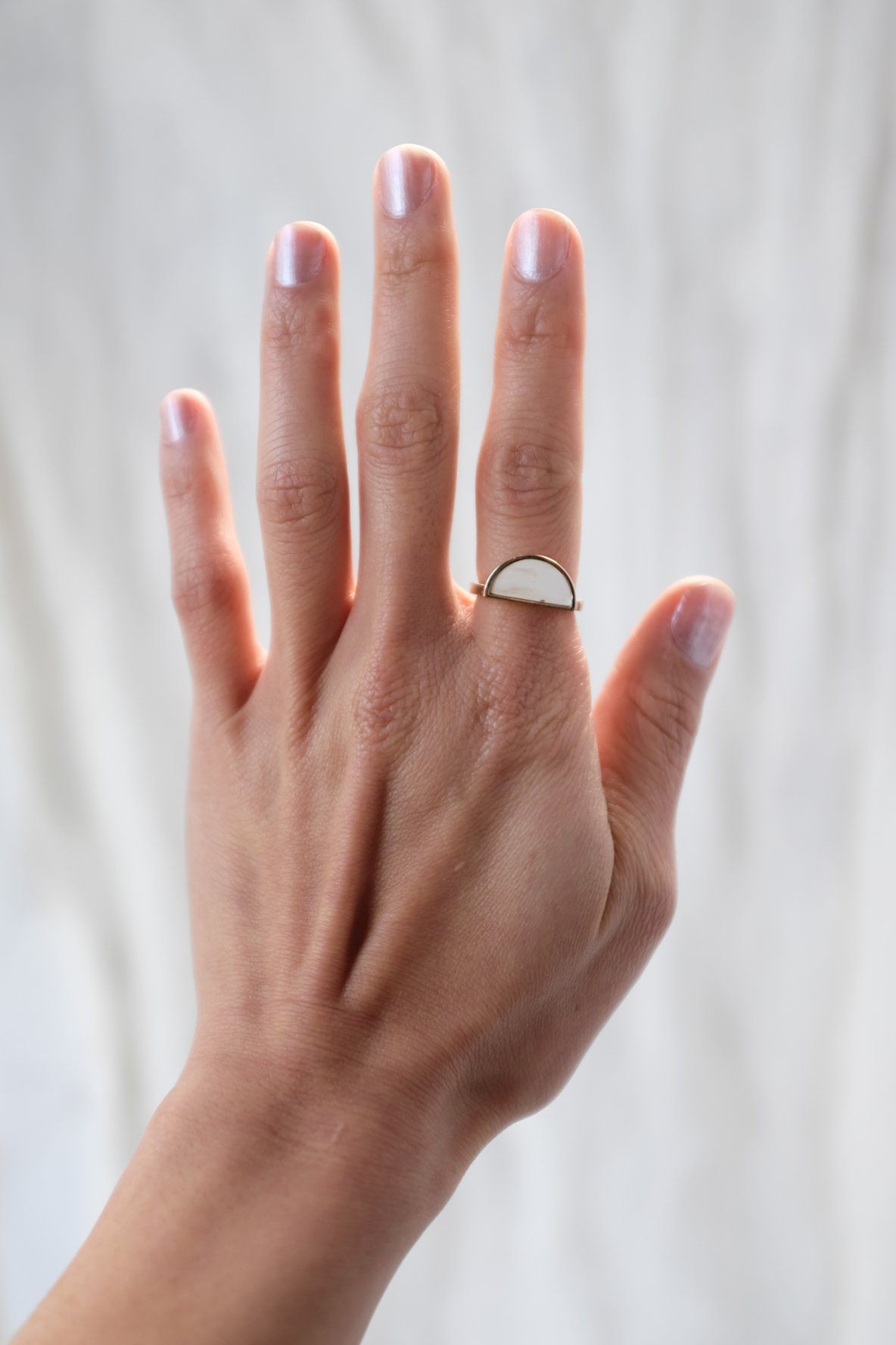 Mat Trang 16K Gold - Plated Brass Buffalo Horn Crescent Ring - Top Shelf Syndicate