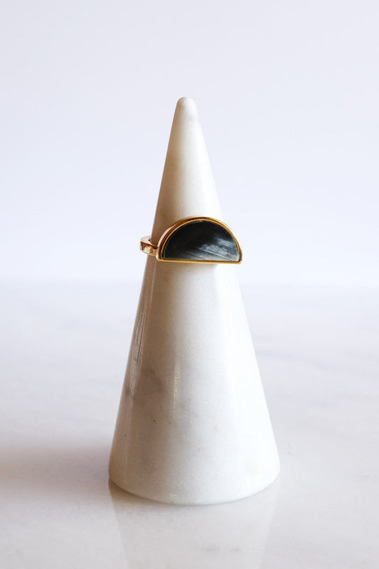 Mat Trang 16K Gold - Plated Brass Buffalo Horn Crescent Ring - Top Shelf Syndicate