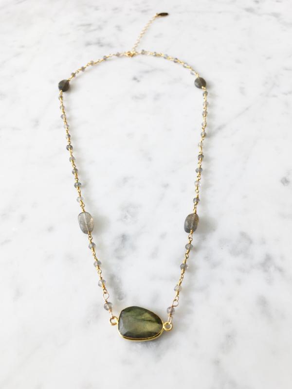 Mrs. Parker Endless Summer Labradorite Necklace in Gold - Top Shelf Syndicate