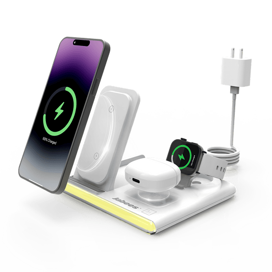 PowerGlow - Jabees PowerGlow 4 - In - 1 Foldable Wireless Charging Station with LED Night Light - Top Shelf Syndicate