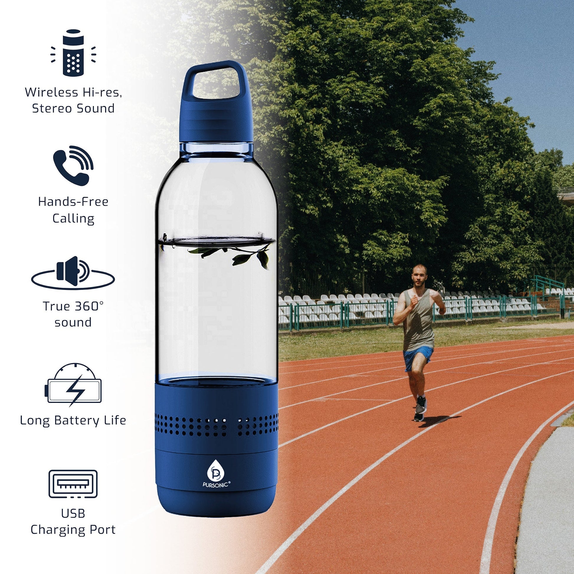 Pursonic 2 - in - 1 Water Bottle with Built - In Wireless Speaker - Top Shelf Syndicate
