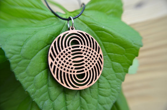 Reflection Circle Pendant in cherry on leather cord - Top Shelf Syndicate