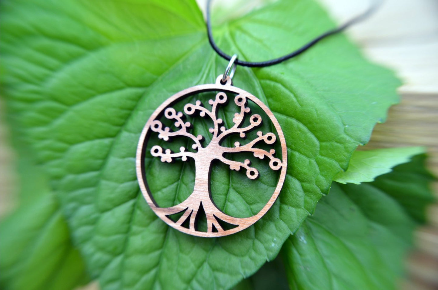 Tree of Life Pendant in cherry on leather cord - Top Shelf Syndicate