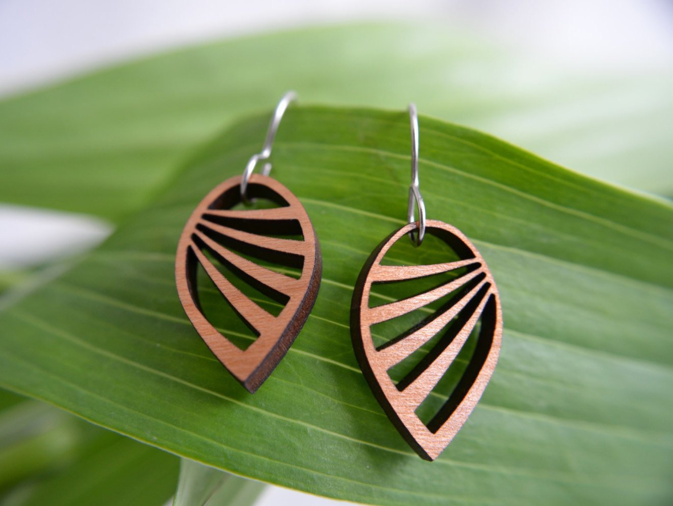Wing Earrings in cherry wood - Top Shelf Syndicate