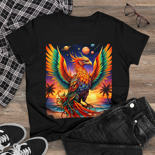 Women's Midweight Cotton Tee - Phoenix Rising T-shirt - Top Shelf Syndicate